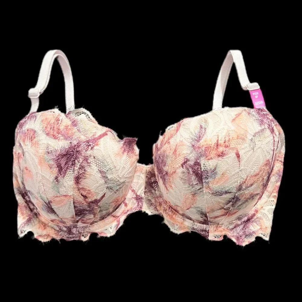 Victoria’s Secret Pink Date Push Up Padded underwire lace Bra Multicolor 32DD …